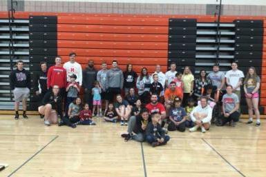 Group of special needs students posing for the camera in Haddix.